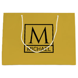 Personlig M Guld Gift Bag med Initial & Namn