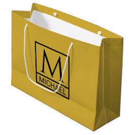 Personlig M Guld Gift Bag med Initial & Namn