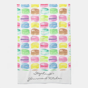 Personlig Macaroon Vattenfärg Söt Kökshandduk