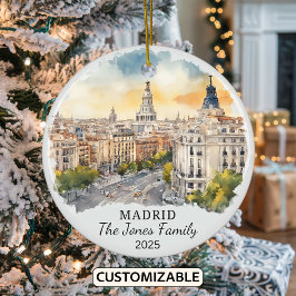 Personlig Madrid Ornament, Spanien Gift Julgransprydnad Keramik