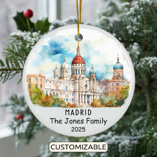 Personlig Madrid Ornament, Spanien Julgransprydnad Keramik