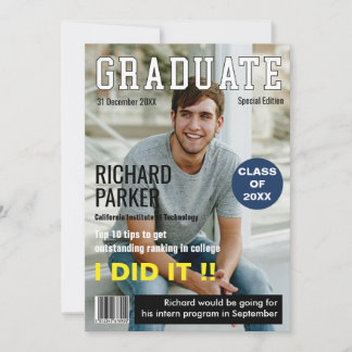 Personlig Magazine Stil Studenten Tack Kort