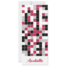 Personlig Magenta Red Geometric Bookmark