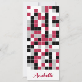 Personlig Magenta Red Geometric Bookmark