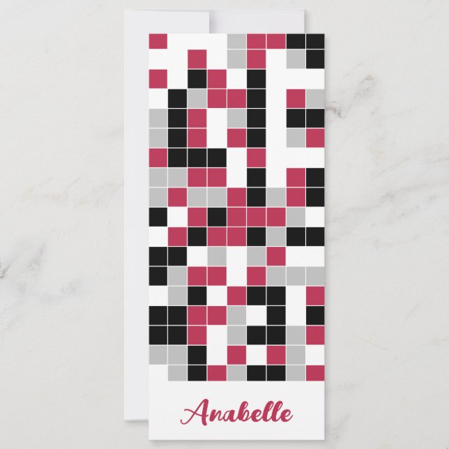 Personlig Magenta Red Geometric Bookmark (Framsida)