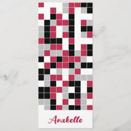 Personlig Magenta Red Geometric Bookmark