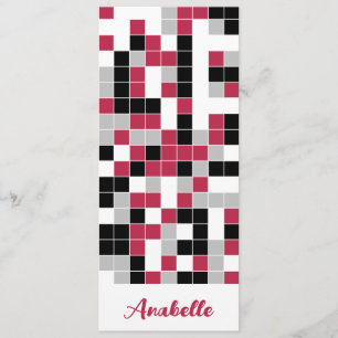 Personlig Magenta Red Geometric Bookmark