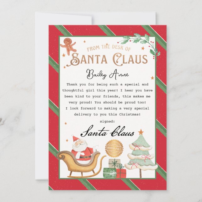 Personlig Magic Brev från Santa Printable Inbjudningar (Framsida)