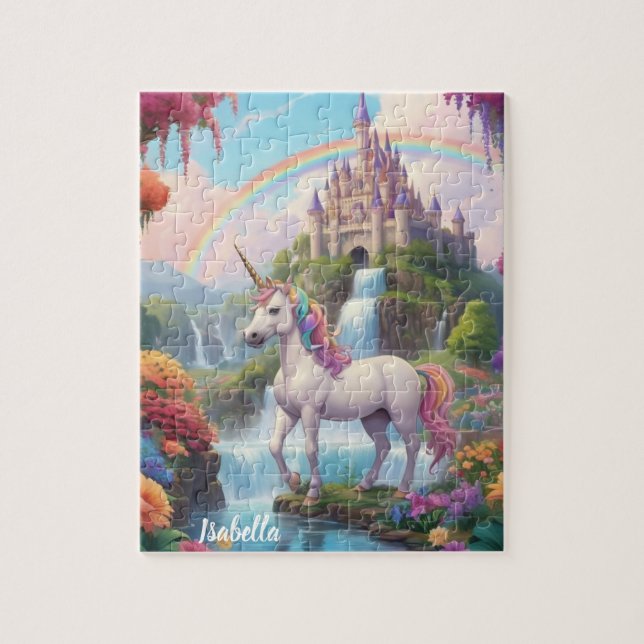 Personlig Magic Fairy Tale Unicorn Pussel (Vertikal)