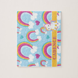 Personlig Magic Rainbow Unicorn Kids Pussel