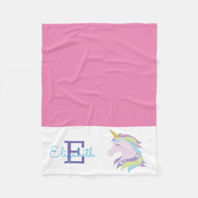 Personlig Magic Unicorn Fleecefilt (Framsidan)