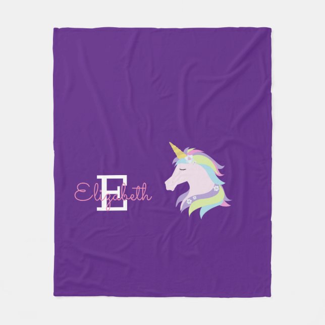 Personlig Magic Unicorn Fleecefilt (Framsidan)