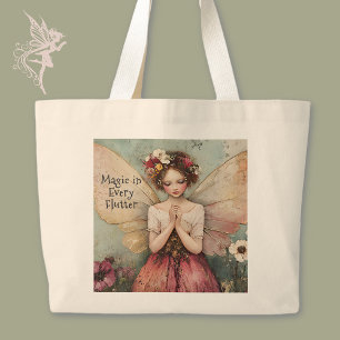 Personlig Magic Whimsical Fairy Blomsterträdgård Jumbo Tygkasse
