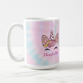 Personlig Magisk Tie Dye Enhörning Coquette Slöja Kaffemugg