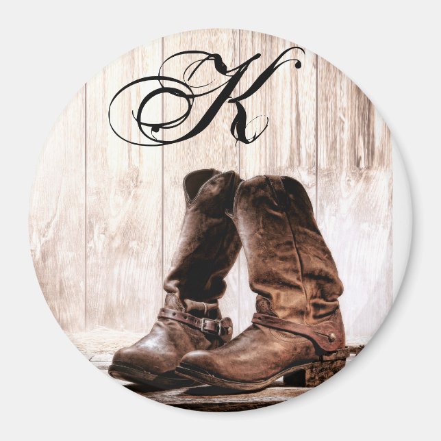 Personlig Magnet boots land rustic western w (Framsidan)