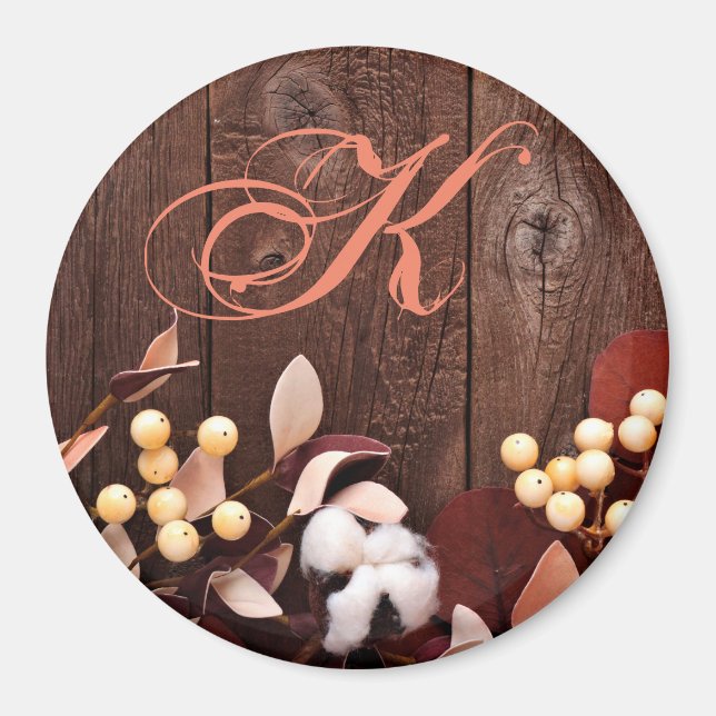 Personlig Magnet Cotton Gren på Mörk Wood Ste (Framsidan)