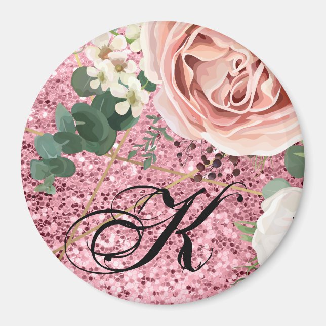 Personlig Magnet Geometric Garden Ro Glitter (Framsidan)