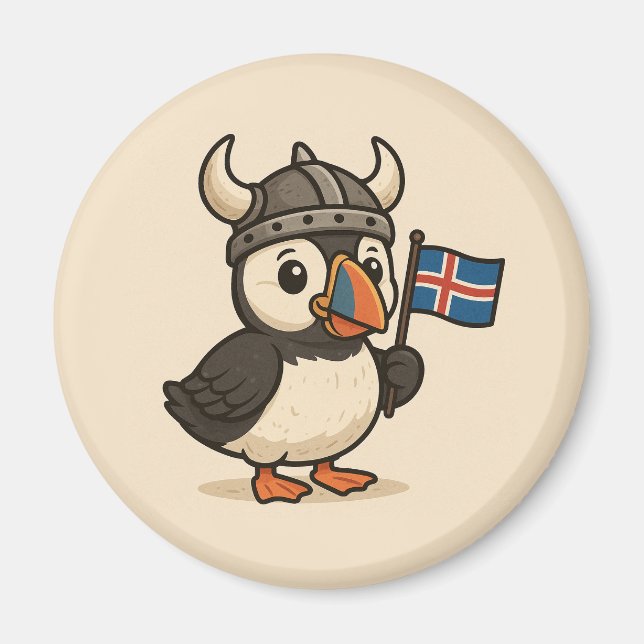Personlig magnet - Island puffin (Framsidan)