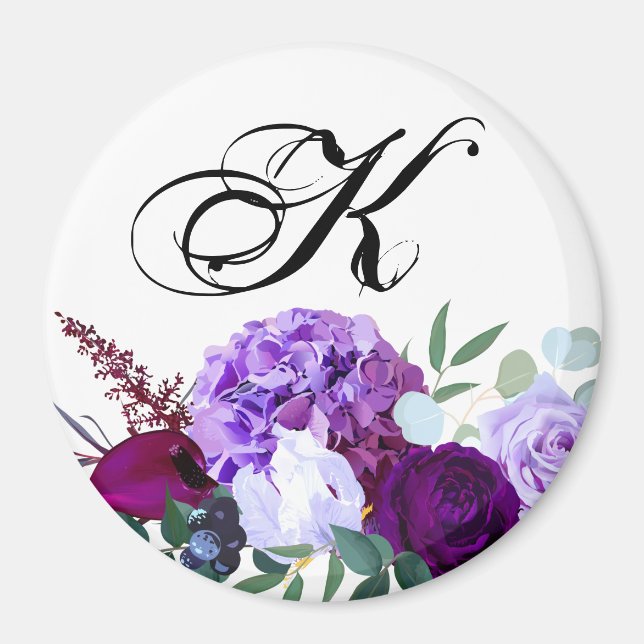 Personlig Magnet Lavender Hibiscus på White (Framsidan)