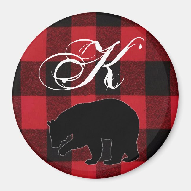 Personlig Magnet Red Buffalo Play Bear Black (Framsidan)
