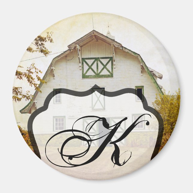 Personlig Magnet Sunset Barn Land Rustic Fie (Framsidan)