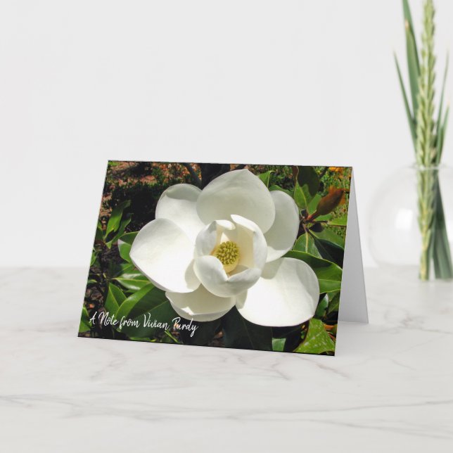 Personlig Magnolia Note-kort Anteckningskort (Framsida)