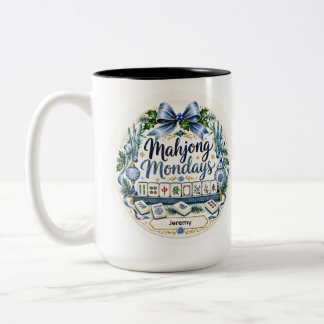 Personlig Mahjong-julkaffekopp present Två-Tonad Mugg