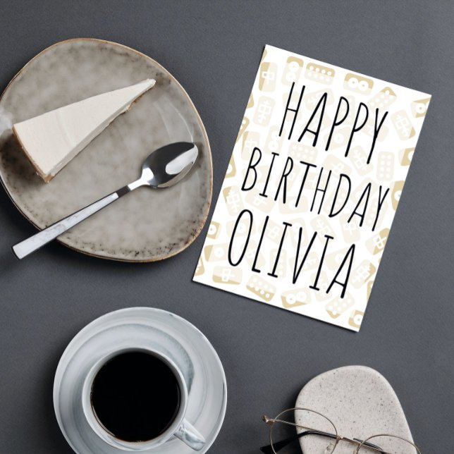 Personlig Mahjong-plattorna grattis på födelsedage (Skapare uppladdad)