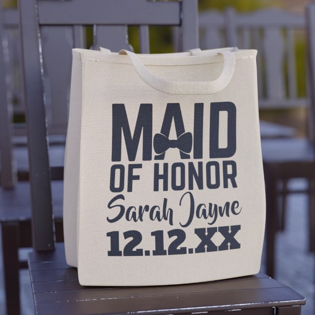 Personlig Maid of honor Bachelorette Bröllop Tygkasse (Skapare uppladdad)