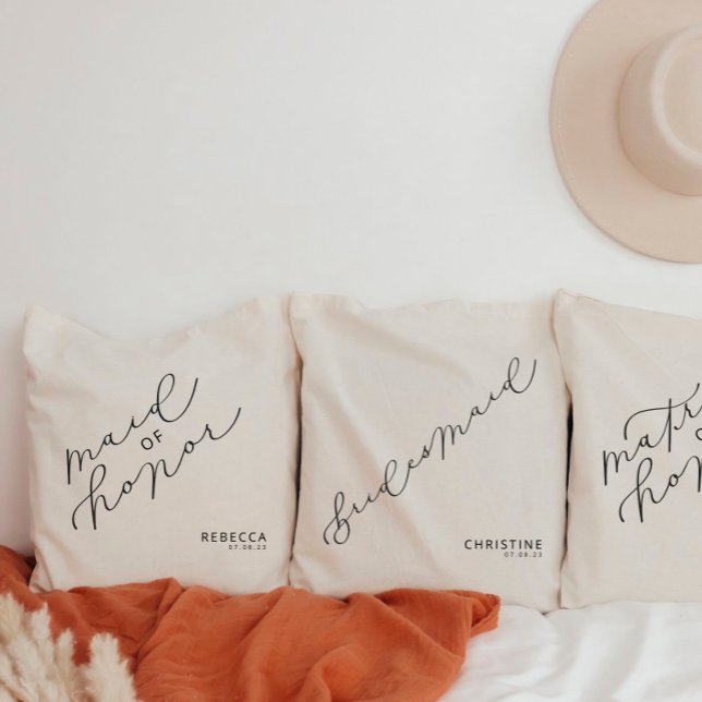 Personlig Maid of honor Cute Script Toc Bag Tygkasse (Skapare uppladdad)