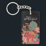 Personlig Maid of honor Gift Keychain-Blommigt Nyckelring<br><div class="desc">Designad och illustrerad av Morgan Harper-Nichols for Market   Supply</div>