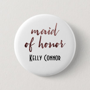 PERSONLIG MAID OF HONOR GULD RO GLITTER 2 KNAPP