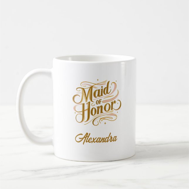 Personlig Maid of honor Mugg Gift - Anpassningsbar (Vänster)