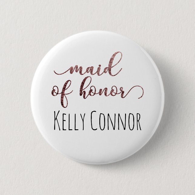 PERSONLIG MAID OF HONOR RO GULD GLITTER 1 KNAPP (Framsida)