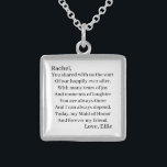 Personlig Maid of honor Sterling Silver Halsband<br><div class="desc">Maid of honor Sterling silver Necklace ger en underbar gåva till dina brudtärnor! Det kommer i ditt val av tre olika metall.</div>