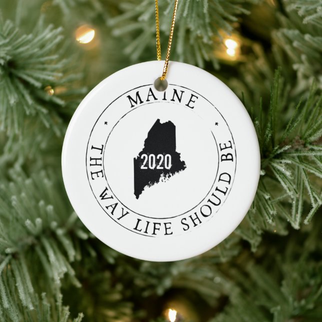 Personlig Maine Ornament (Träd)