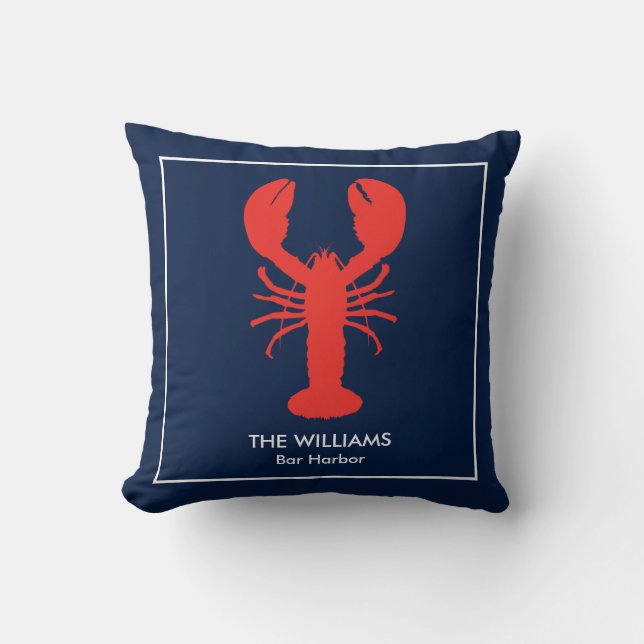 Personlig Maine Red Lobster Kudde (Framsida)