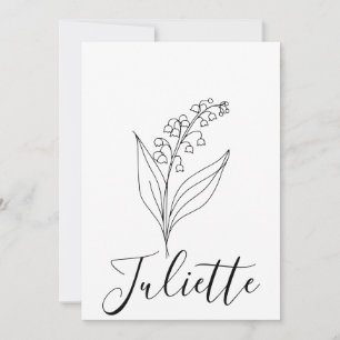 Personlig Maj Liljekonvalj Födelseblomma Inbjudningar