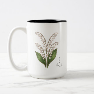 Personlig Maj Liljekonvalj Födelseblomma Två-Tonad Mugg
