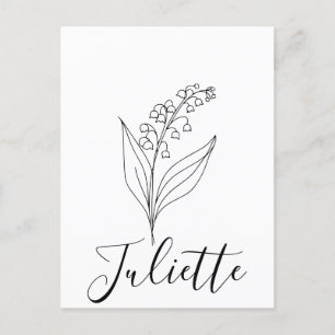 Personlig Maj Liljekonvalj Födelseblomma Vykort