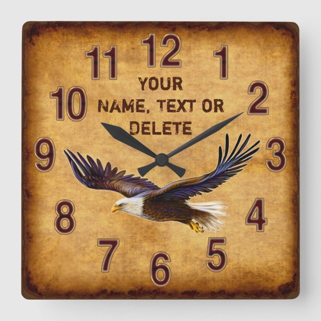Personlig Majestic, Eagle Wall Clock Fyrkantig Klocka (Framsida)