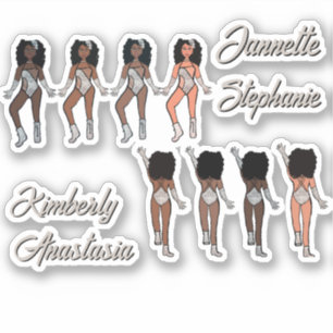 Personlig Majorette/Dancer Stickers Silver Klistermärken