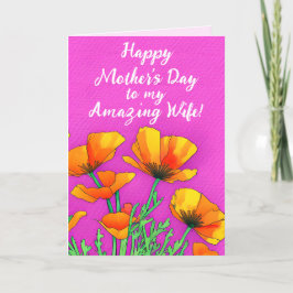 Personlig Maka Poppy Bright Rosa Mors dag Helgkort