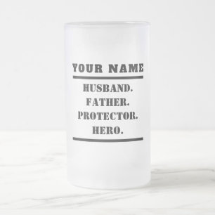Personlig Make Far Protector Hero Frostat Ölglas