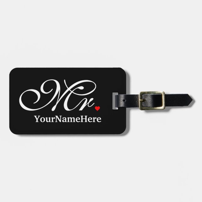 Personlig Make Groom hans nya vapen Bagagebricka (Horisontell Framsida)