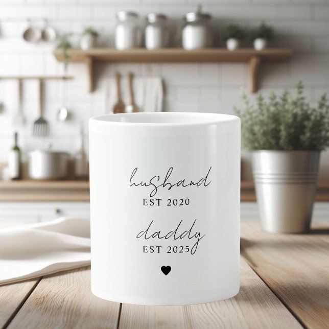 Personlig Make & pappa EST-årsavgift Jumbo Mugg (Skapare uppladdad)