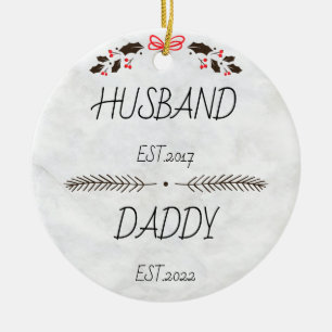Personlig Make pappa - New pappa Gift Julgransprydnad Keramik