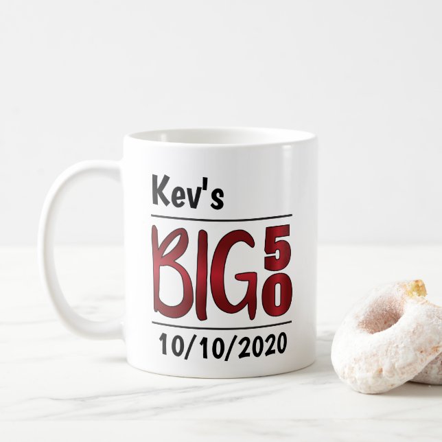 Personlig Male "Big 50" Mugg (Med munk)