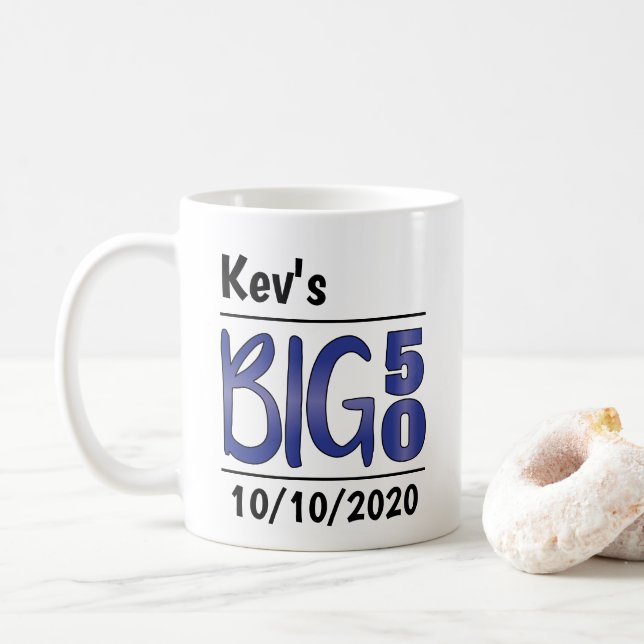 Personlig Male "Big 50" Mugg (Med munk)