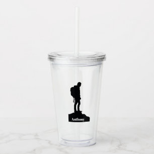 Personlig Male Hiker Acrylic Tumbler Take Away Mugg